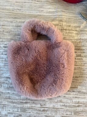 Plush Pink Faux Fur Handbag